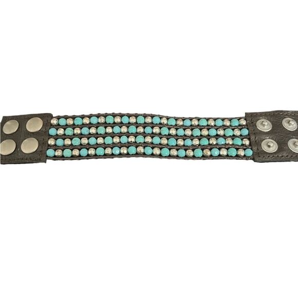 Vintage Faux Turquoise Cuff Bracelet - Picture 2 of 4